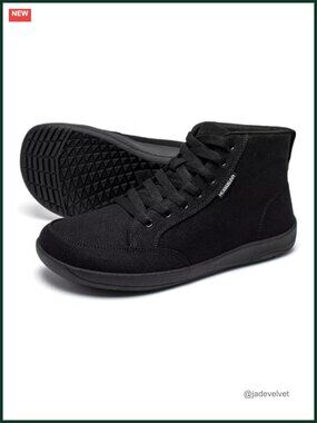 Barefoot High Top Canvas Sneakers Wide Toe Box Trail Running Shoes